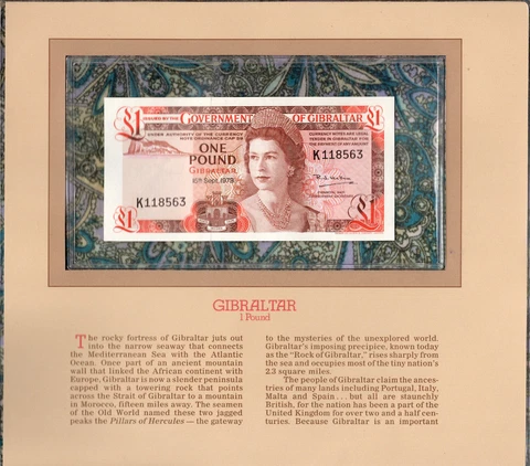 Most Treasured Banknotes Gibraltar 1 pound 1979 P-20b UNC K118563 Cover