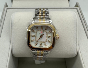 New Michele Meggie Two-Tone 18K Gold-Plated Diamond Dial Watch MWW33B000009