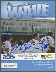 CHAD GREEN & 4 OTHERS SIGNED WAVE PROGRAM WEST MICHIGAN WHITECAPS TIGERS AUTO - Picture 1 of 1
