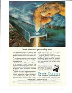 1950 Union Carbide & Carbon Corp Hottest Flame Ever Produced Ephemera Print Ad - Picture 1 of 1