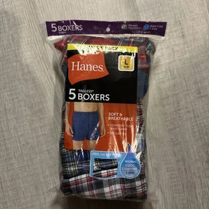 Hanes Tartan Boxer for Men, Size L - 5 Pack New Tagless - Picture 1 of 5