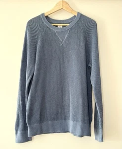 Gap Textured Raglan Long Sleeve Sweater Mens Medium Daisy Blue Knit Crew Neck - Picture 1 of 4