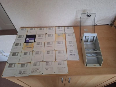 3.5" Inch 29 x  floppy Disk with Storage Box/Container & Key + 20 Discs - Image 1 of 4