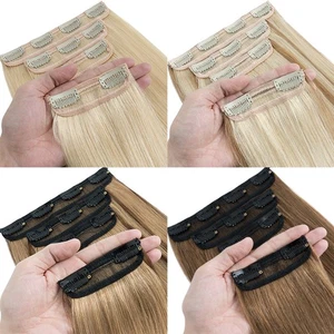 LIQUIDACIÓN Clip Remy Grueso en Extensiones de Cabello Humano Doble Dibujado Trama de Cabeza Completa - Imagen 1 de 40
