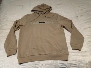 Calvin Klein Beige Spellout Hoodie Women’s size Medium NWT - Picture 1 of 9