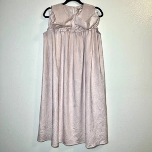NWT Amelie et Sophie Light Pink Sleeveless Shift Dress with Ruffle Front - Picture 1 of 11