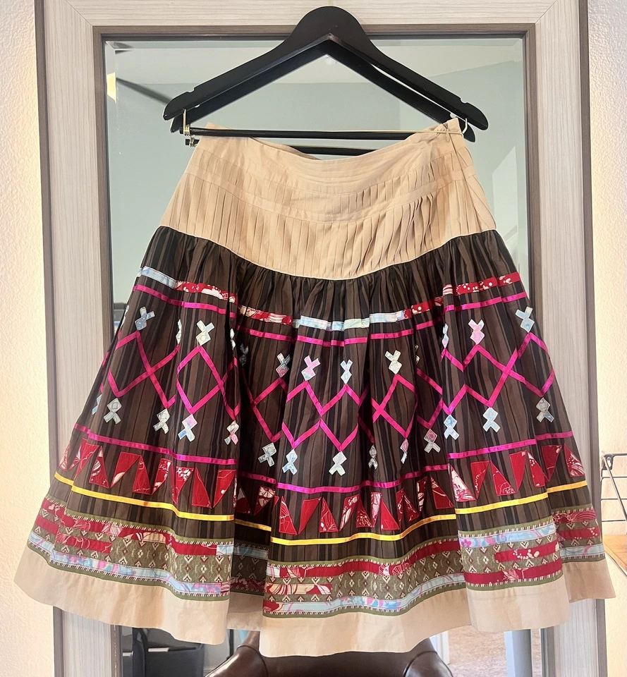 Эксклюзивная женская глобальная марокканская смешанная этническая полная юбка бохо Neiman Marcus 8 - Изображение 1 из 4