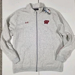 Under Armour Wisconsin Badgers Sweatshirt mit Reißverschluss grau & weiß - Herren XXL - Bild 1 von 9