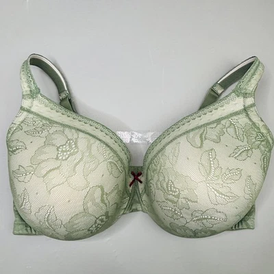 Sujetador Cacique 38F Ligeramente Forrado Cobertura Completa Con Aros Correas Ajustables Verde Foto 1 de 4