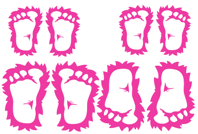 Paquete de calcomanías de vinilo troqueladas Bigfoot Bigfeet para ventana impresiones de pies Sasquatch Foto 1 de 2