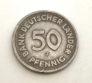 Original 50 Pfennig Bank Deutsche Länder 1949 J guter Zustand!  Schneller Versand! - Bild 1 von 2