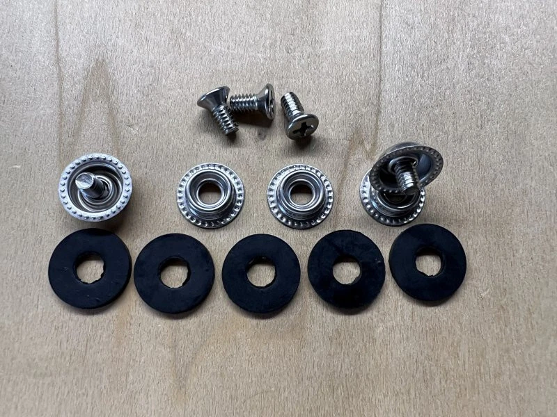 Stainless Steel Goalie Mask Snap Buttons and Screws - Image 1 of 1