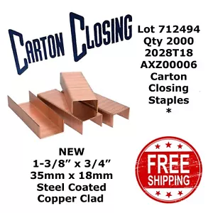 CIERRE CARTÓN GRAPAS 1-3/8" X 3/4" Cantidad 2000 Por Caja 35mm/18mm NUEVO 712494 - Imagen 1 de 3
