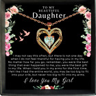18K To my Daughter Necklace for Valentine Graduation Wedding Present Gifts BL