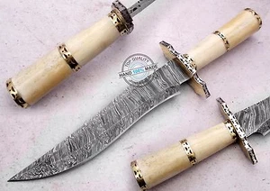 14,50" maßgeschneidertes handgefertigtes schönes Bowiemesser aus Damaststahl (893-2) - Bild 1 von 6