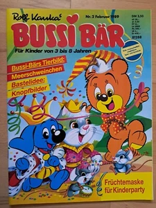 Oso Rolf Kauka ́s Bussi n.º 2 de 1989 con hoja de manualidades máscara de fiesta - EXCELENTE Z0 - Imagen 1 de 4
