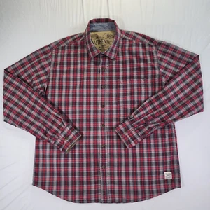 Flying Machine Mens Shirt Button Up XL Long Sleeve Plaid Cotton - Picture 1 of 17