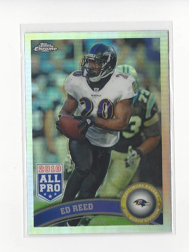 2011 Topps Chrome Refractor #158 Ed Reed (2010 All Pro) Ravens - Image 1 of 1