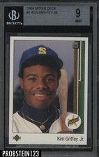 1989 Upper Deck Star Rookie #1 Ken Griffey Jr. Mariners RC HOF BGS 9 MINT
