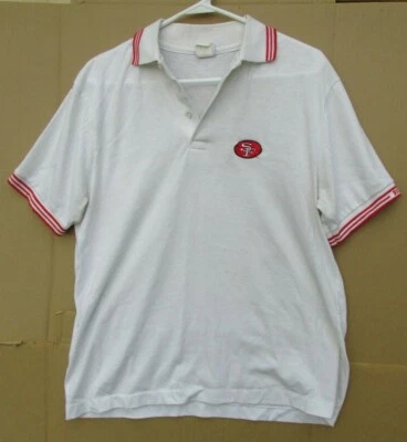 旧金山 49 人队 Polo Collard Distressed 20 世纪 80 年代自行车足球中号美国 — 第 1/4 张图片