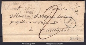 FRANCE MARQUE POSTALE GRIFFE 31 RISCLE + CAD TYPE 14 PLAISANCE DU 14/09/1839 - Picture 1 of 2