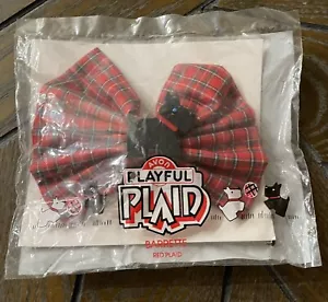 NEW Avon Playful Plaid Hair Barrette New Scottie Dog Red Black Sealed Package - Picture 1 of 4