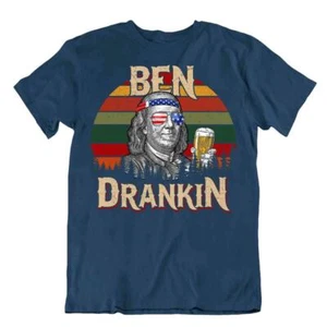 Ben Drankin 4th Of July T-Shirt Herren Lustig Tee Unikat Vintage Shirt - Bild 1 von 8