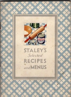 c1920 Staley's Recipes & Menus Cookbook Advertisement 64p. Photos - Image 1 of 3