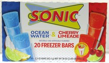 Sonic Freezer Pops ~ Ocean Water / Cherry Limeade ~ 20 Freeze Pop Box