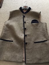 Mens Asian Pakistani Junaid Jamshed Waistcoat Jacket Gold Wedding