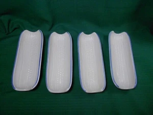 Pfaltzgraff 4 CORN ON THE COB Holders Plate Dishes Yorktowne - Picture 1 of 9