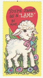 Vintage Valentine Card Sweet as a Lamb 1960's Unused - Picture 1 of 2