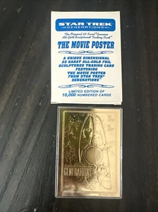 23 Karat All Gold Foil Sculptured Star Trek Generations Trading Card  - Picture 1 of 11