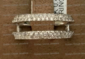 Solitaire Enhancer 1/2ct Pave Diamonds Ring Vintage Guard Wrap 0.50ct White Gold - Picture 1 of 9