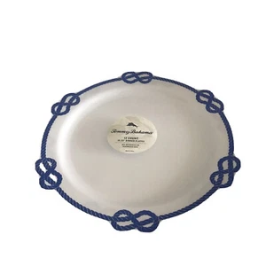 Tommy Bahama Dinner Plates Plastic Round Blue White Set of 12 Plates 11" - Picture 1 of 7