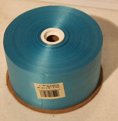 BEAUTIFUL TURQUOISE, 100 YD ROLL 2 3/4"" WEDDING SATIN RIBBON FREE SHIP - Image 1 of 2