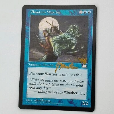 ☑️🌊🌬️SIGNATURE MTG PHANTOM WARRIOR John Matson MAGIC THE GATHERING📸SEE PICS📸 - Image 1 of 4