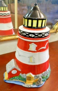 Vintage Lighthouse Cookie Jar Cannister 11” Seagulls Nautical Coastal READ - Picture 1 of 10
