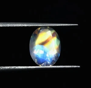 Natural Multifire Rainbow Moonstone 1.62 Carat 8.9x6.9 MM Oval Shape Faceted Gem - Picture 1 of 3