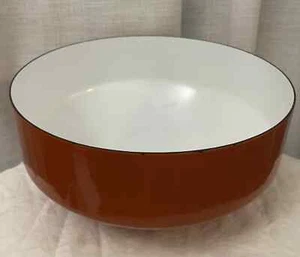 MCM COPCO MICHAEL LAX DESIGN SWITZERLAND 12" x 6" ORANGE LARGE ENAMEL BOWL - Picture 1 of 13