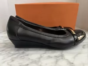 AGL Damen-Keilabsatzschuh Größe 9/39 schwarz Nappaleder Komfort Arbeit Karriere - Bild 1 von 8