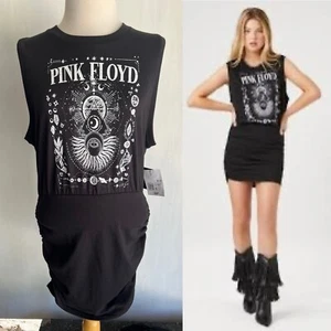 PINK FLOYD (2023) Official NWT Women's Ruched T-Shirt Mini Dress Size Small - Picture 1 of 7