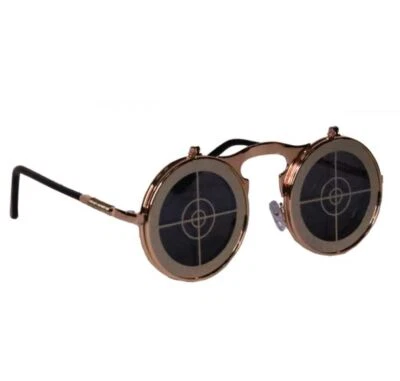 Steampunk Circle Sunglasses Bullseye Lenses Costume Masquerade Mask Accessory - Image 1 of 2