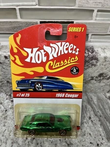 MATTEL HOTWHEELS DIECAST CLASSICS SERIES 1 LIMITED EDITION GREEN 1968 COUGAR - Picture 1 of 5