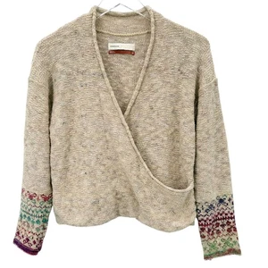Anthropologie Pilcro Drew Surplice Pullover Gr. XS Fair Isle Bündchen Ärmeldetail - Bild 1 von 10