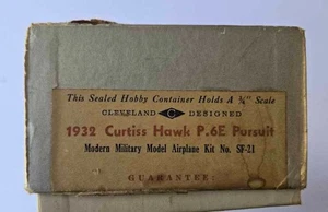 Vtg Cleveland Designed 1932 Curtiss Hawk P.6E Pursuit Balsa Model Kit SF-21 - Picture 1 of 3