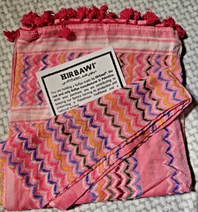 Rosa Colorido Hirbawi Keffiyeh - Kufiya Original Hecho a Mano en Palestina - Imagen 1 de 8