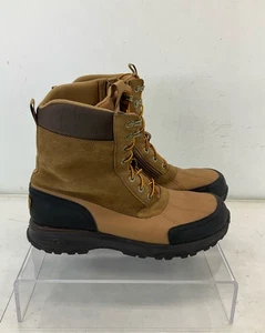 UGG Tan Brown Black Leather Emmett Duck Boots 11-11.5 - Picture 1 of 7