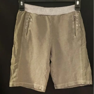 NWT CHASER boys terry cloth Linen-cotton shorts mineral wash grey taupe size 8 - Picture 1 of 4