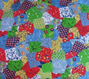 Tessuto Twill Cotone Patchwork Boho 2/3 yd +16" x 24" VERO VINTAGE Luminoso Cheater - Foto 1 di 3